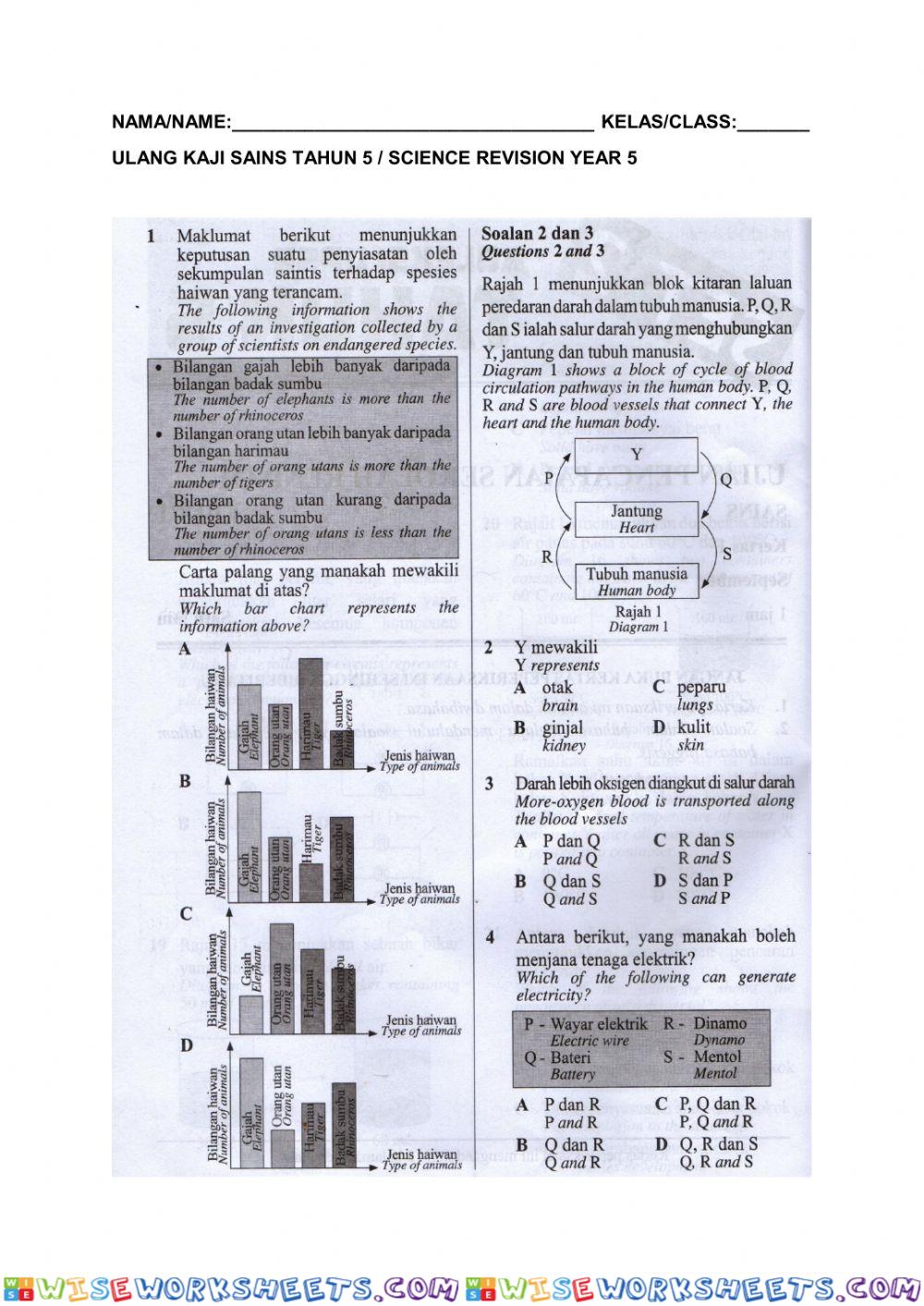 Revision science year 5 (3)