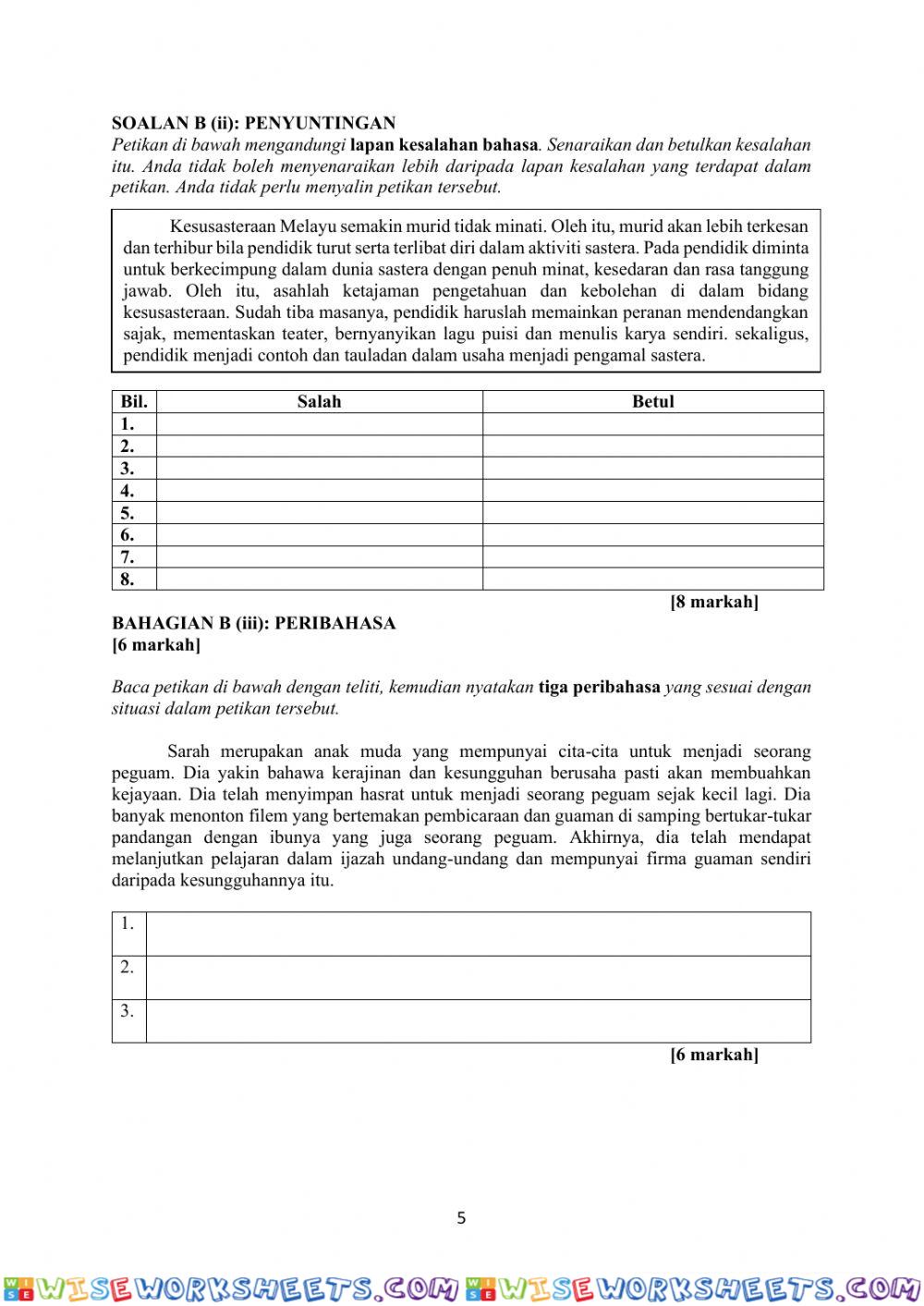 worksheet