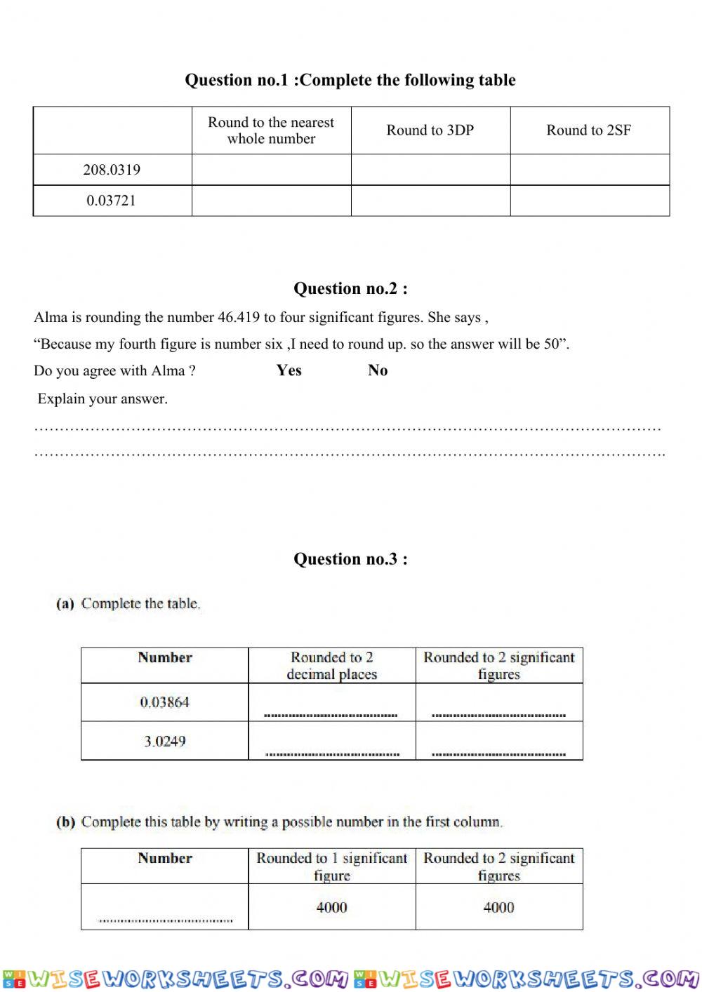 worksheet