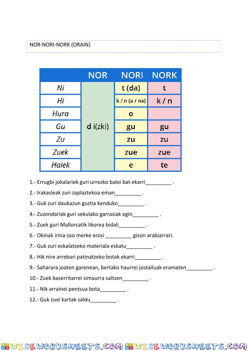 worksheet