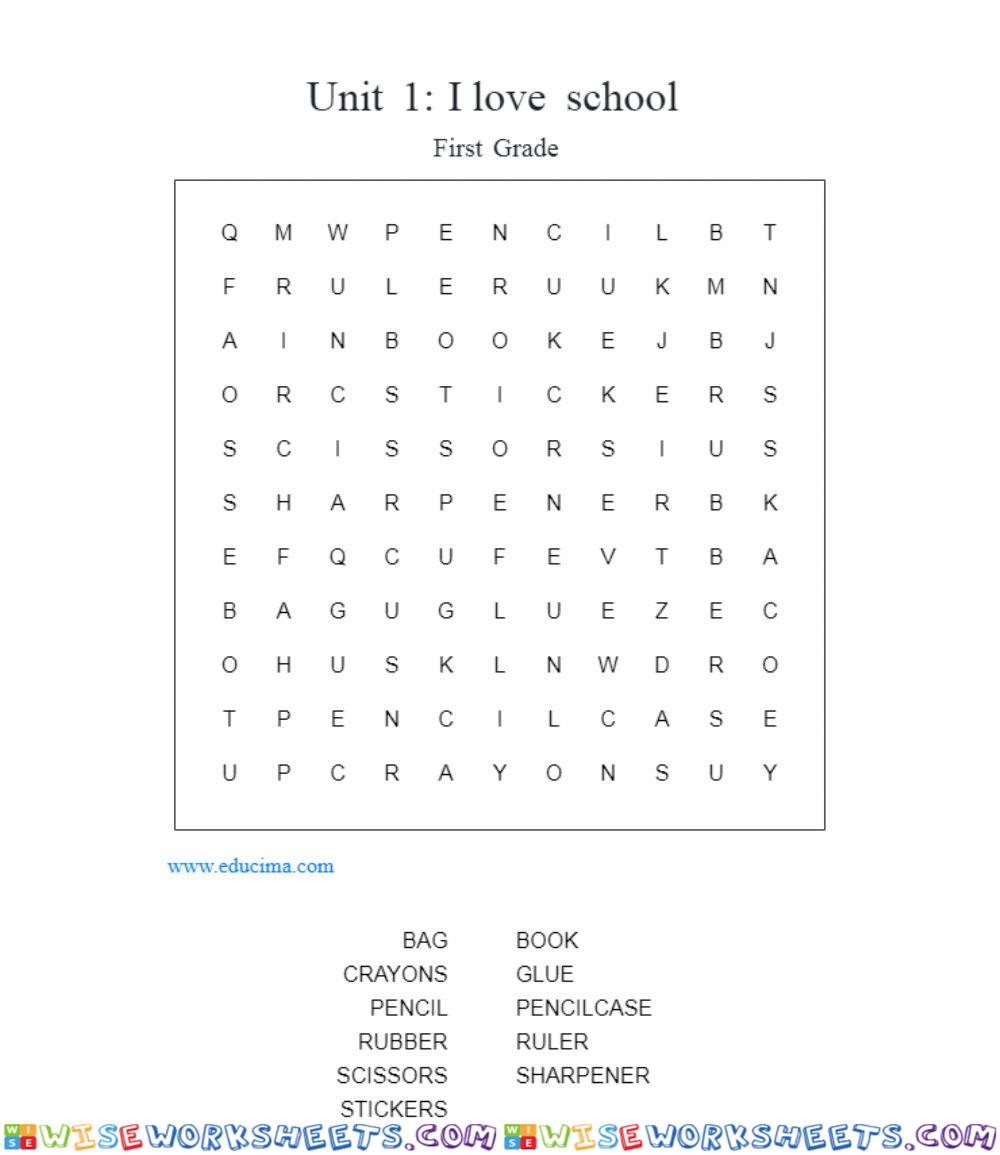 Wordsearch Unit 1