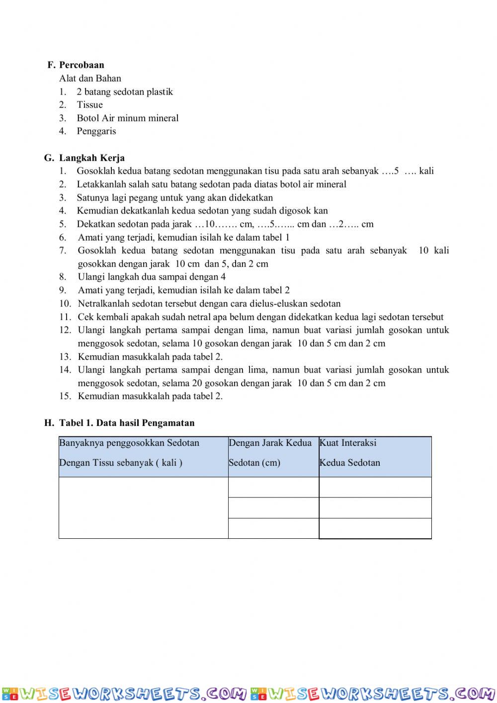 worksheet