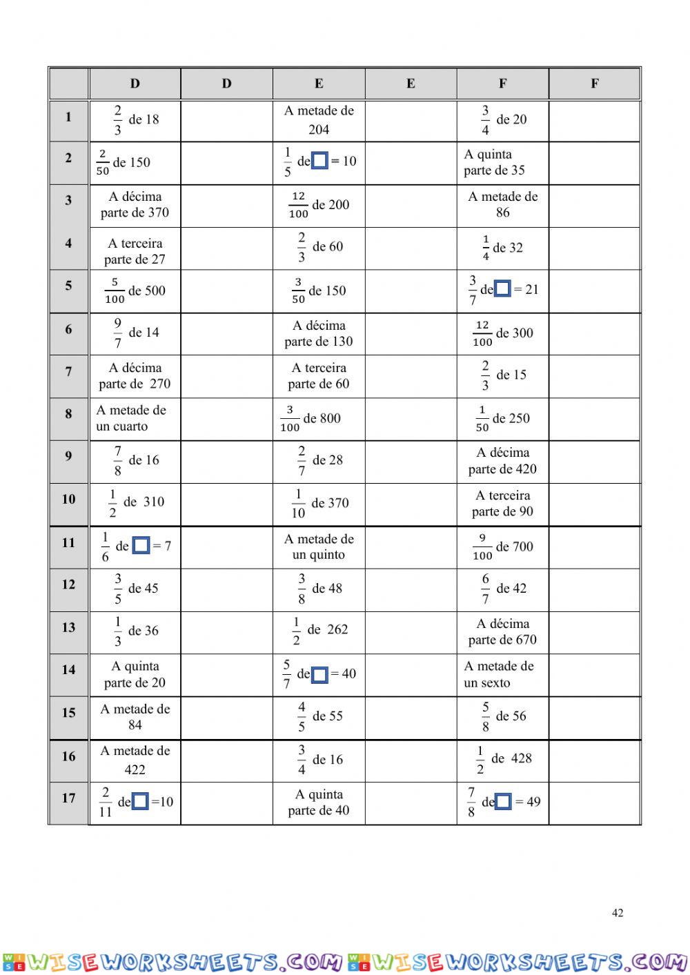 worksheet