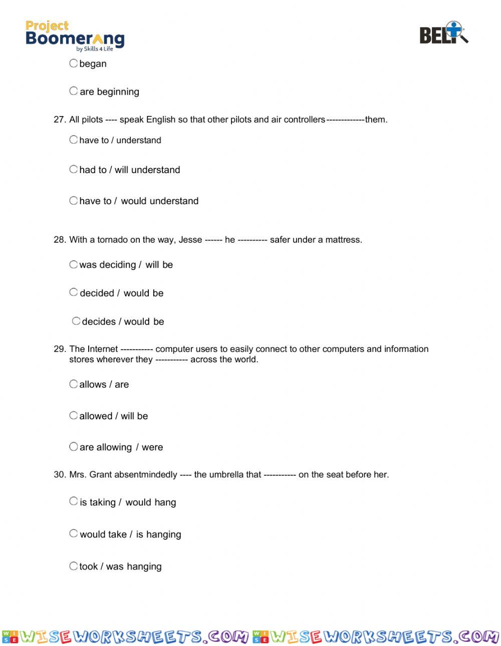worksheet