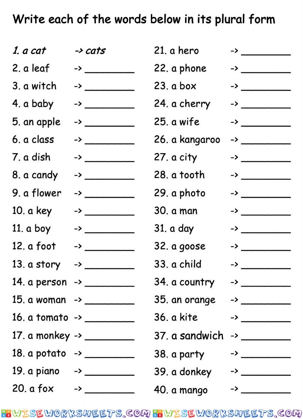 Plural nouns