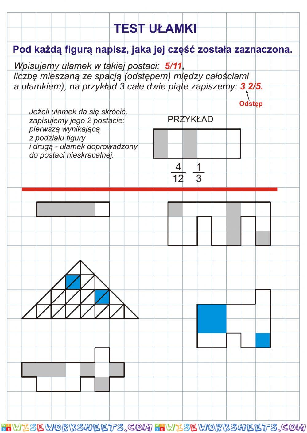 Ułamki zwykłe - graficznie