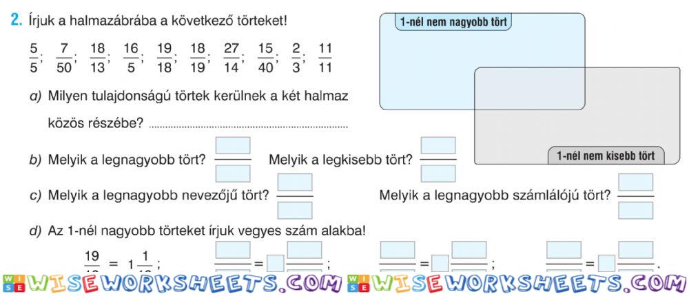 Törtek összehasonlítása