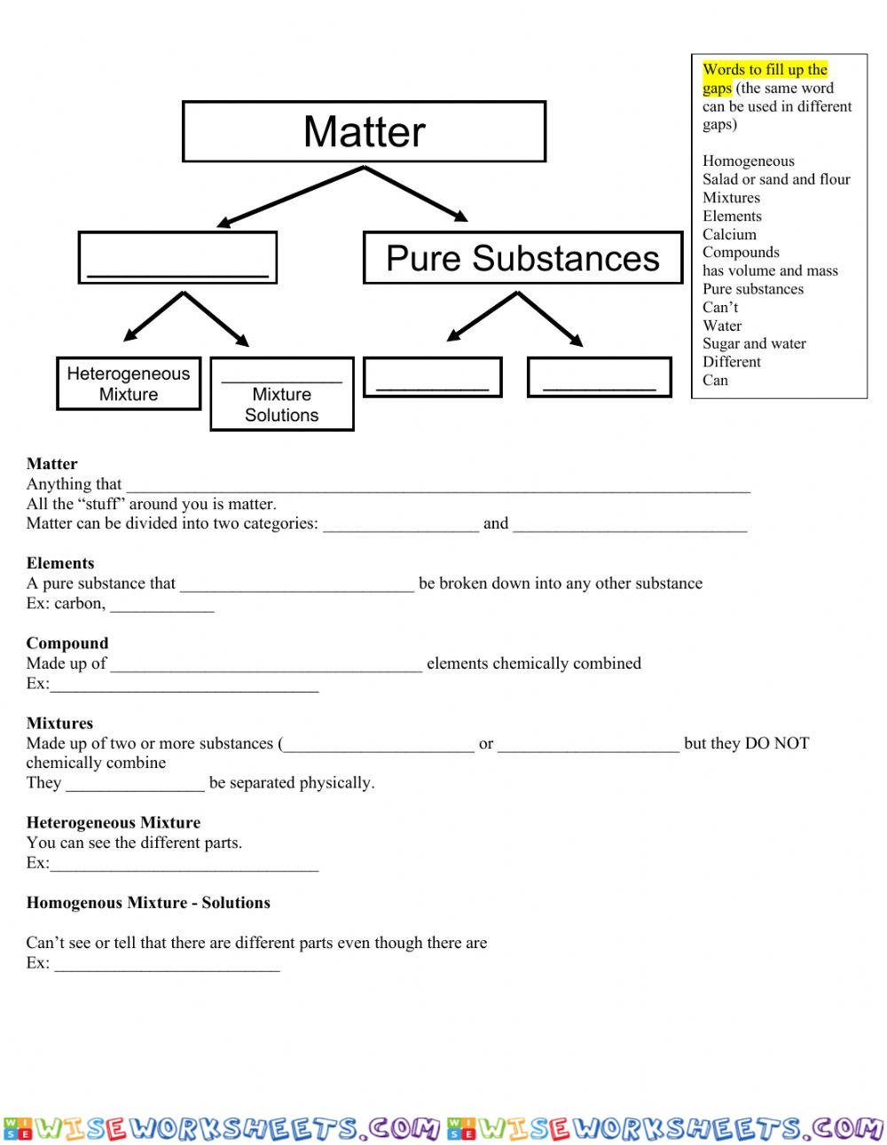 Pure substances and mixtures