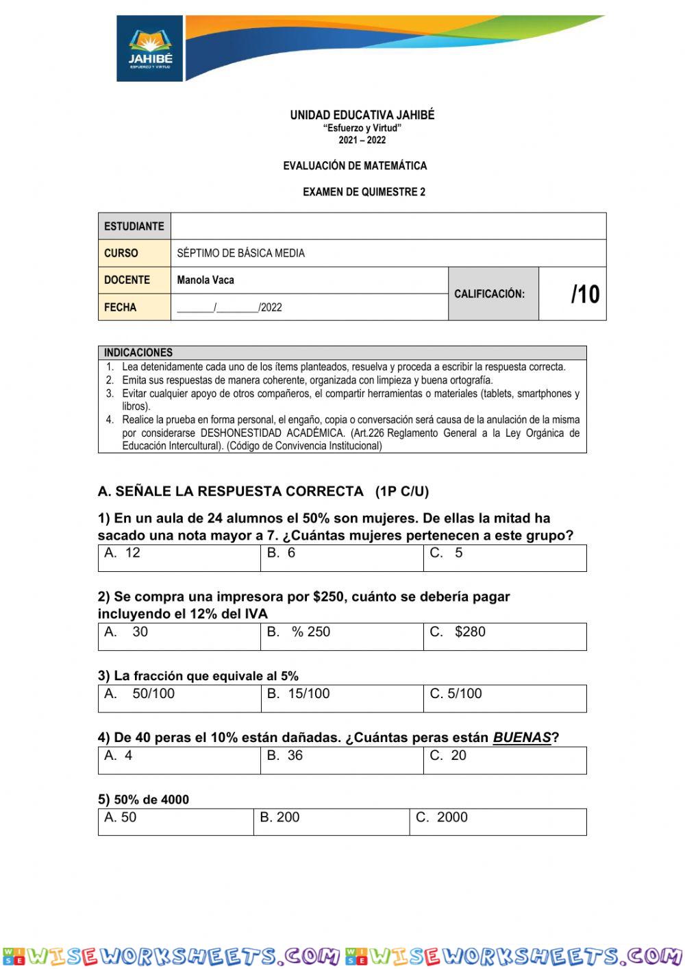 Examen 7mo