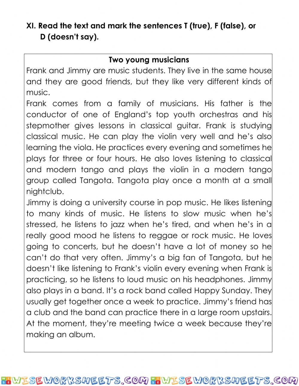 worksheet