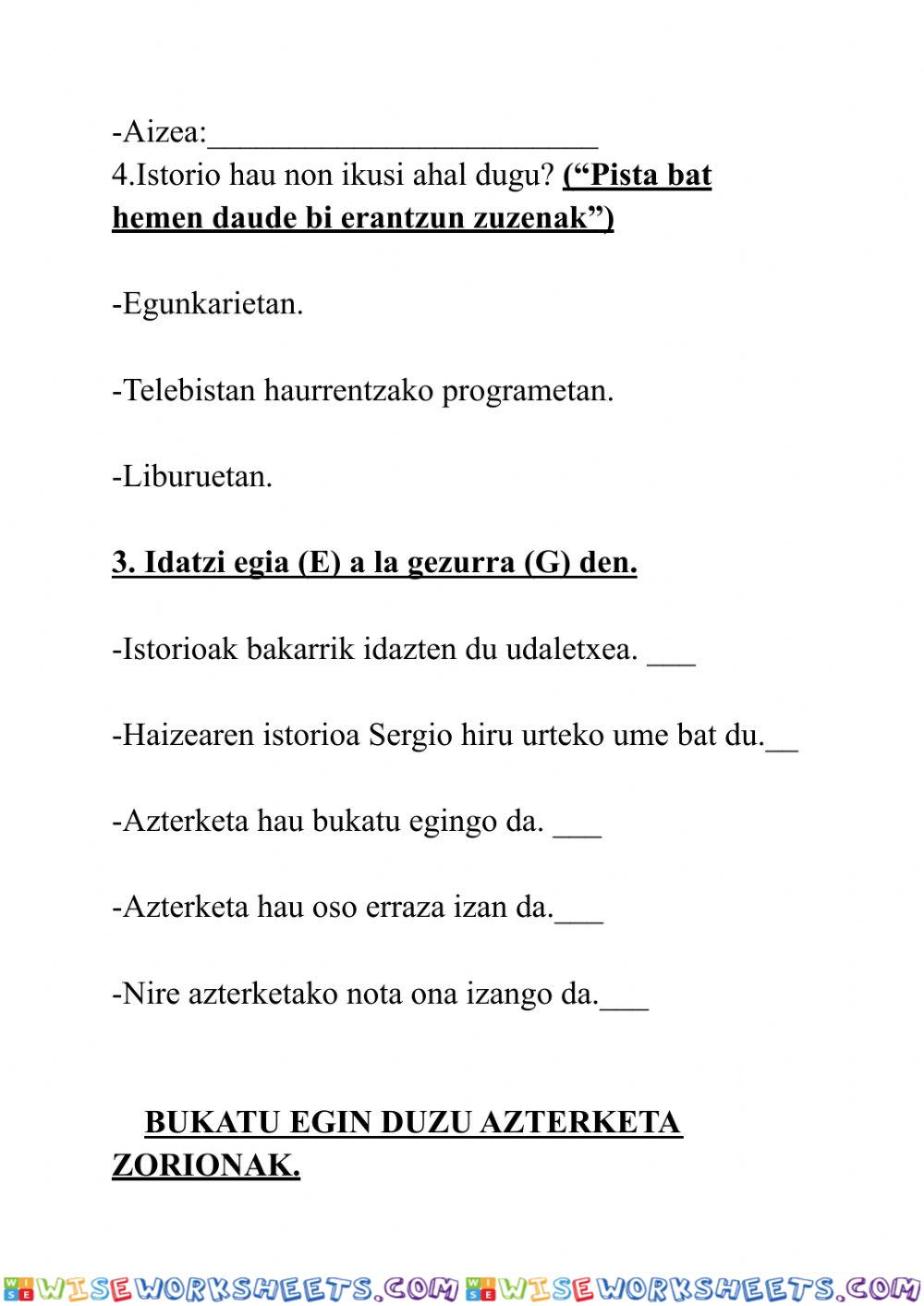 worksheet