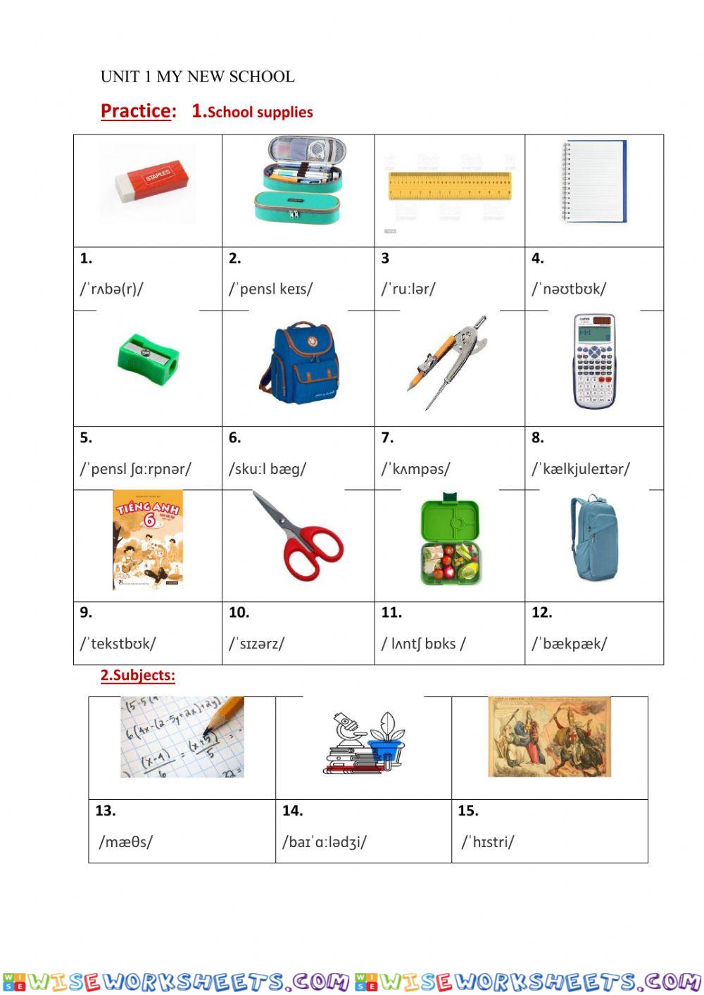 E6 Global U1 vocab practice