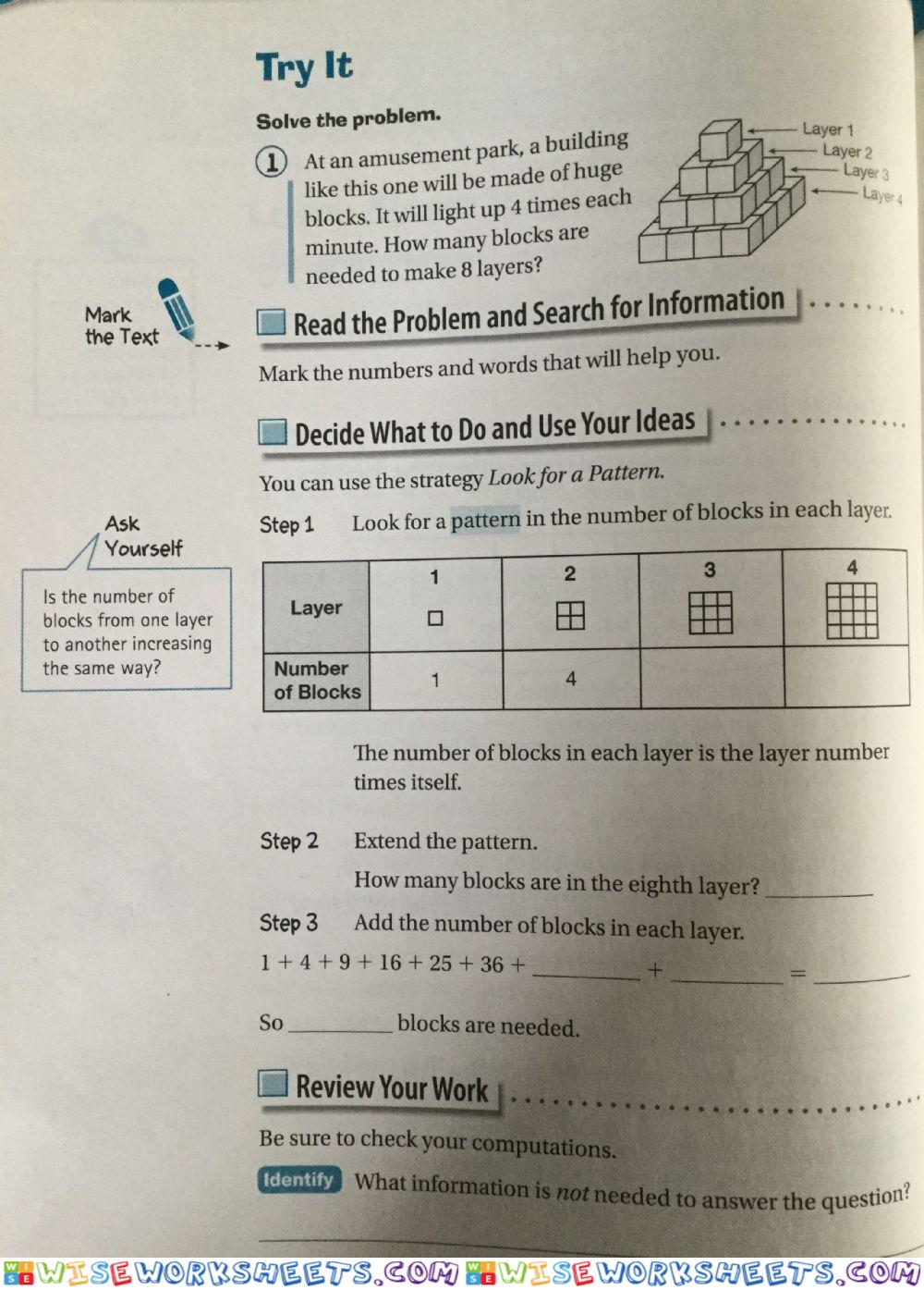 Look for Patterns problem solving 3