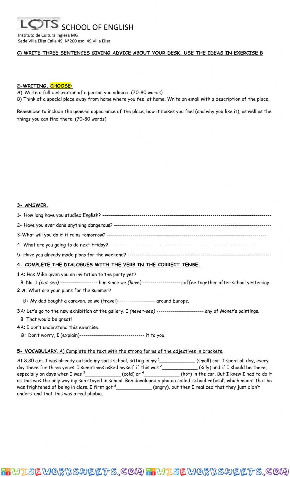 worksheet