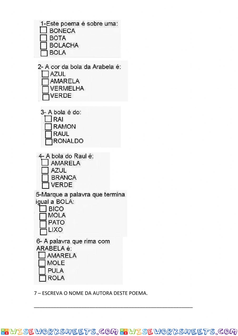 worksheet