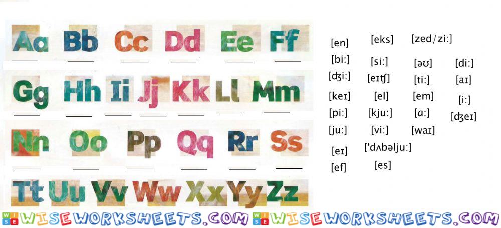The alphabet+transcription