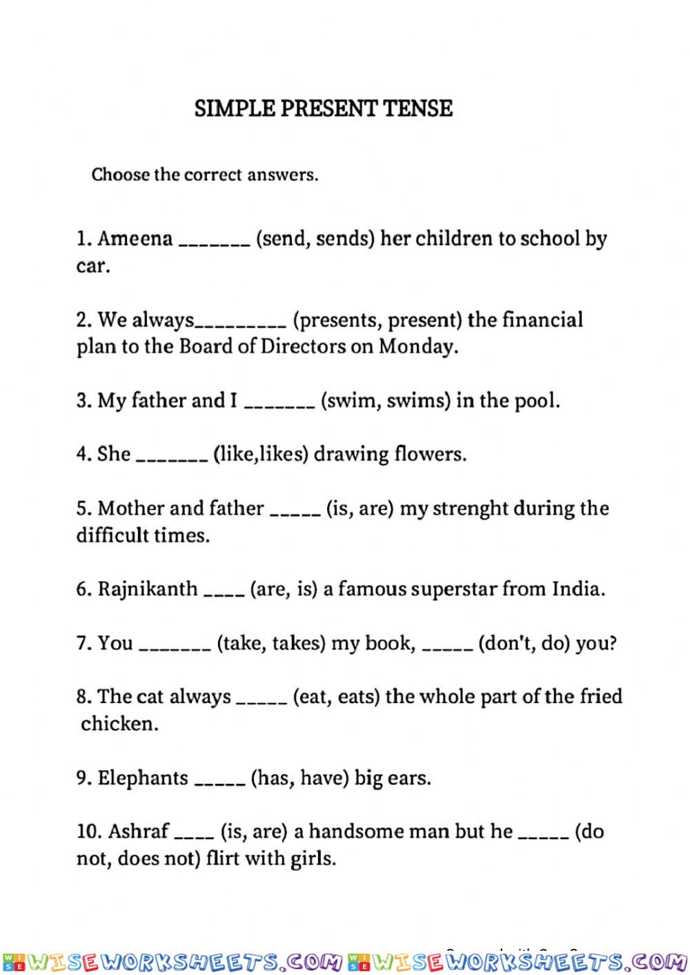 Simple present tense tahun 4
