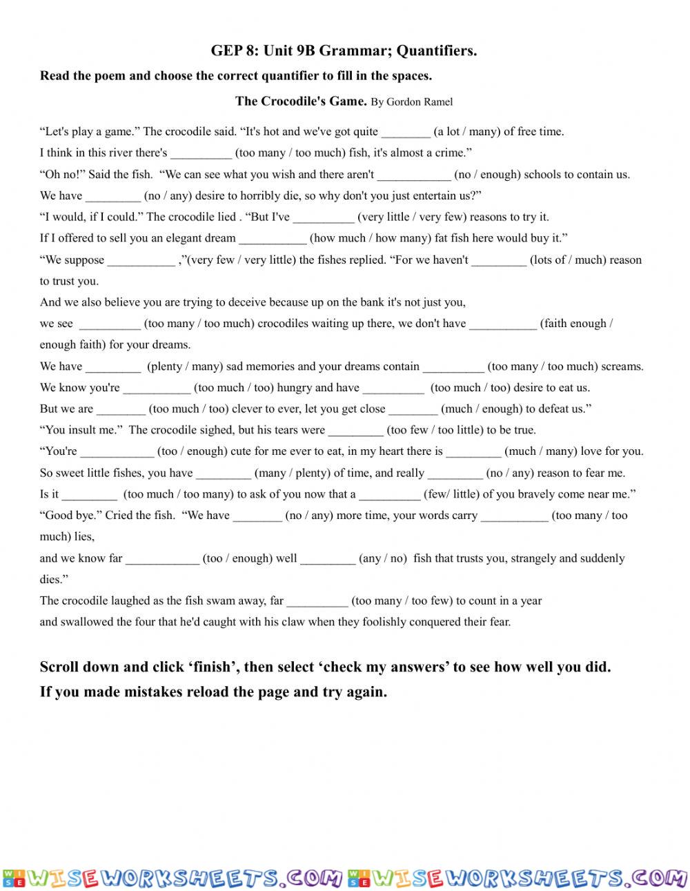 8A Grammar Review: Quantifiers