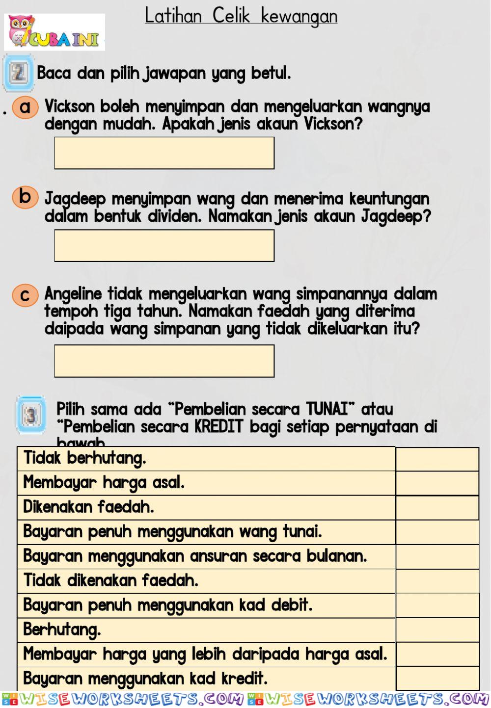 worksheet