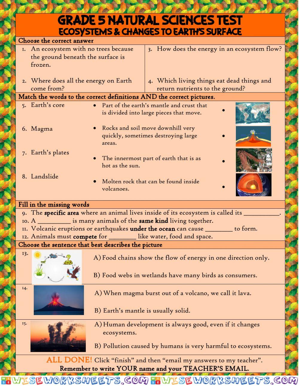 Ecosystems & Changes to Earth's Surface