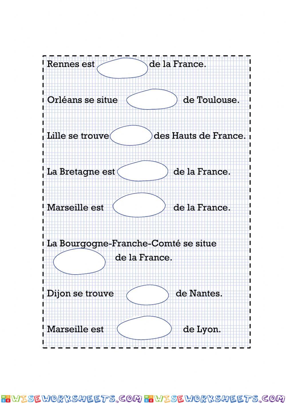 Les points cardinaux et la France