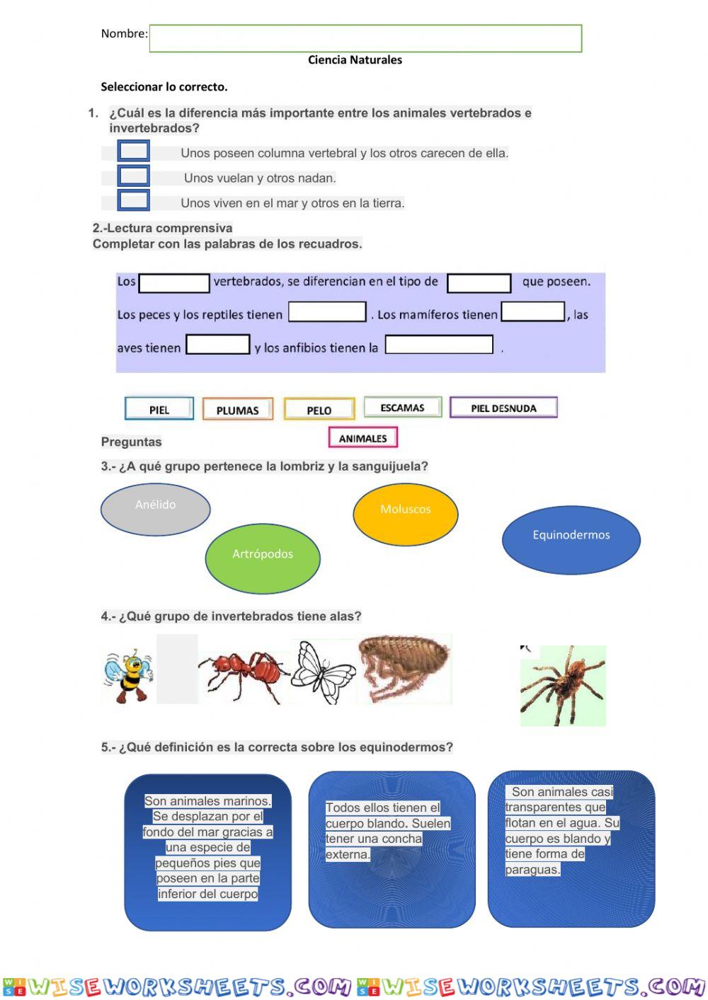Lección de Ciencias Naturales