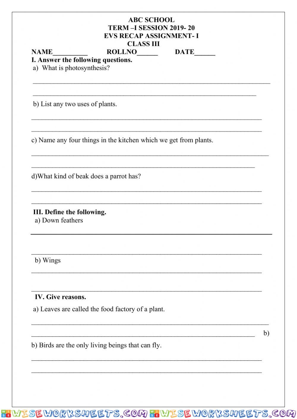 worksheet