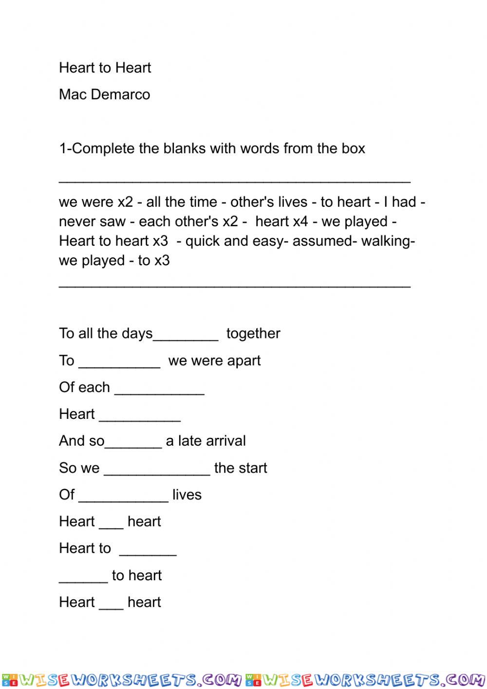 worksheet