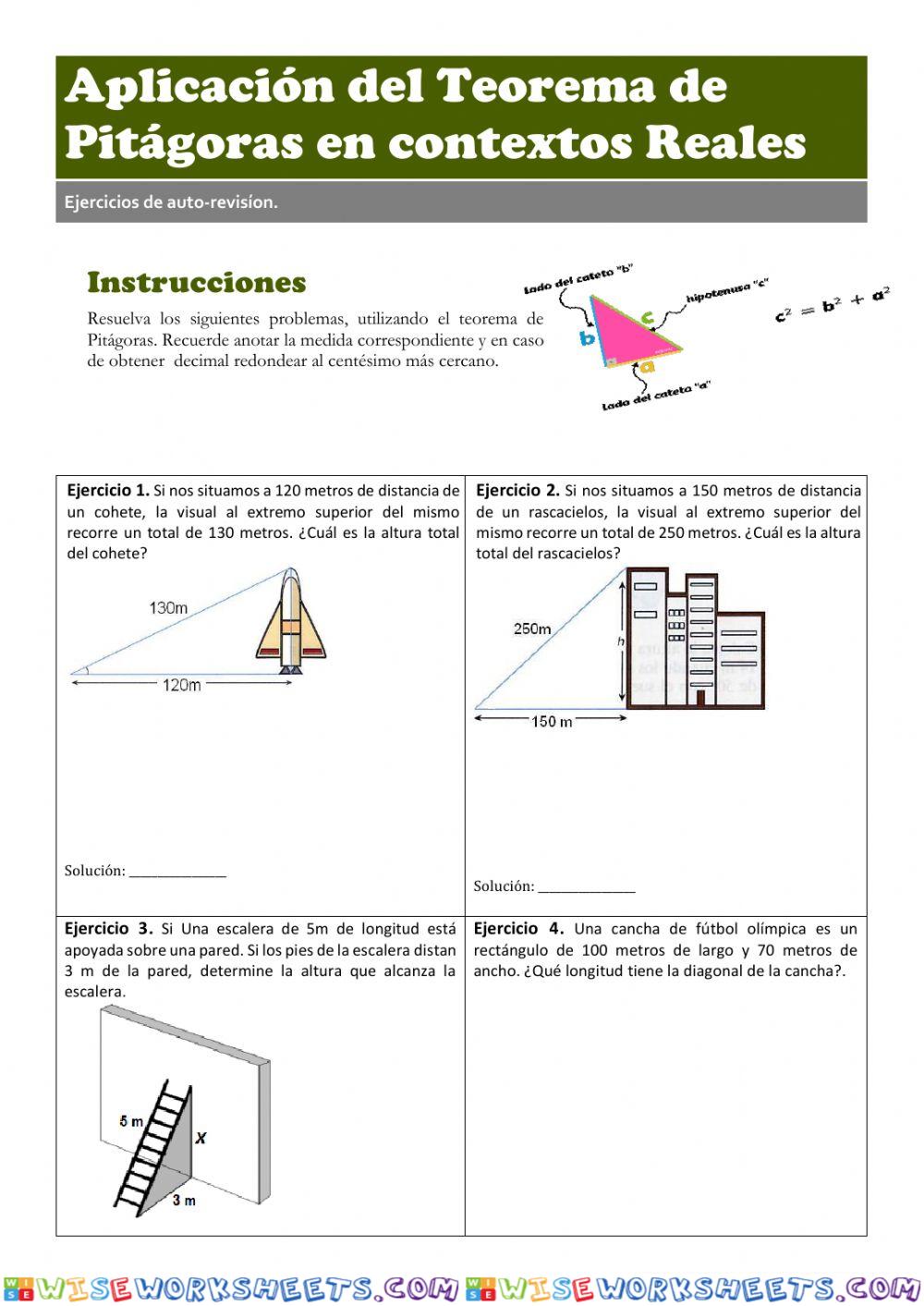 Aplicación de Pitágoras en problemas reales