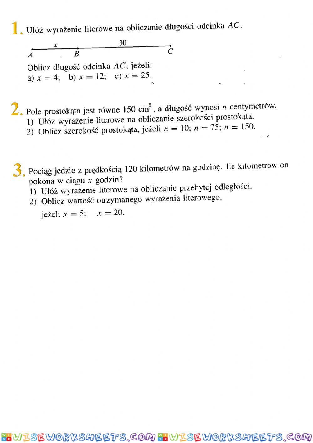 Wyrażenia literowe (1)