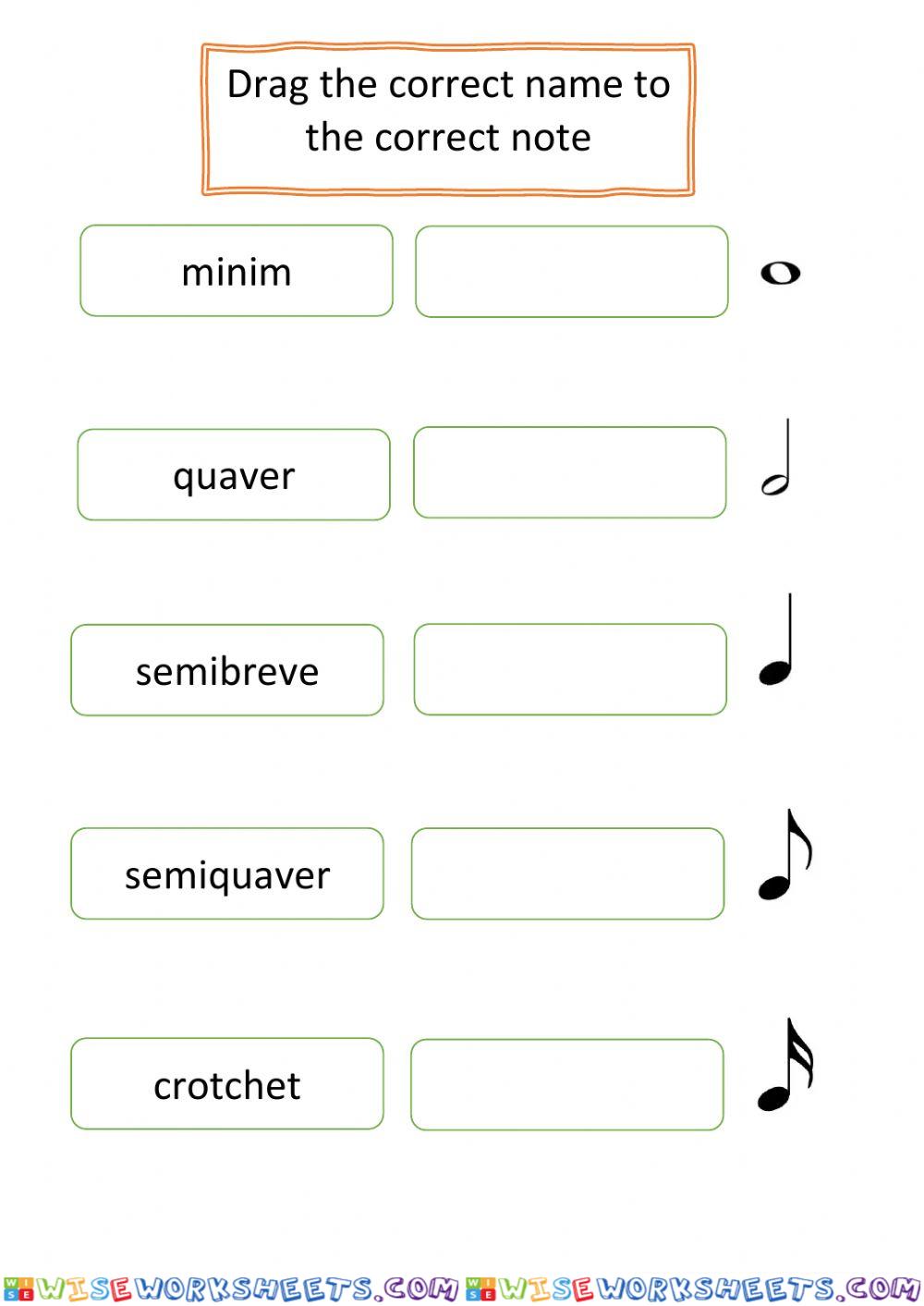 Note Value Names