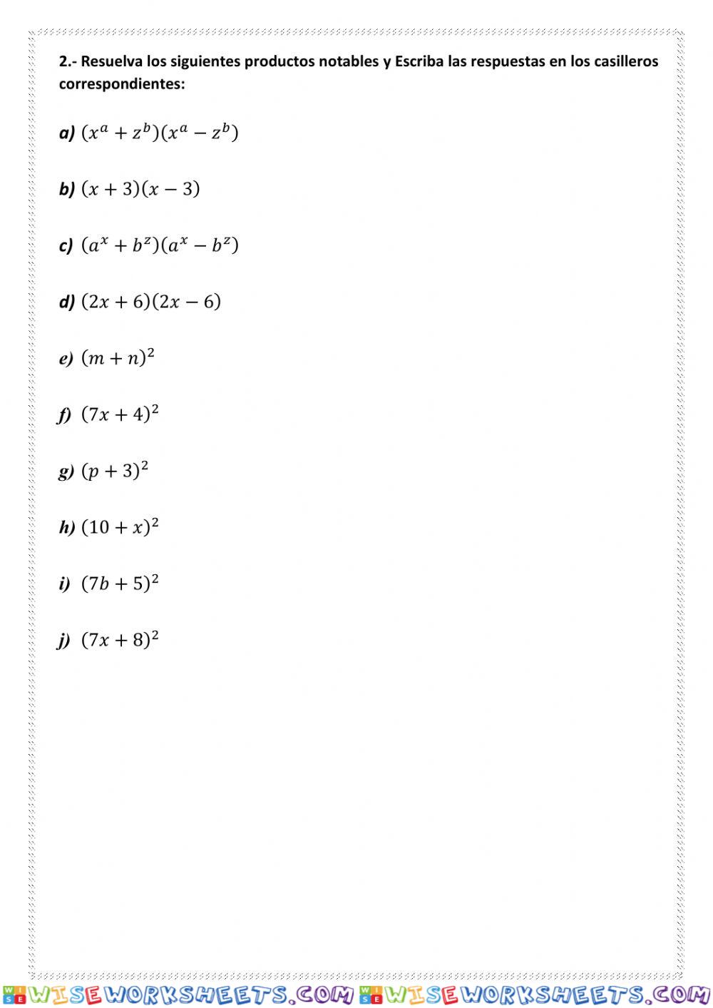 worksheet