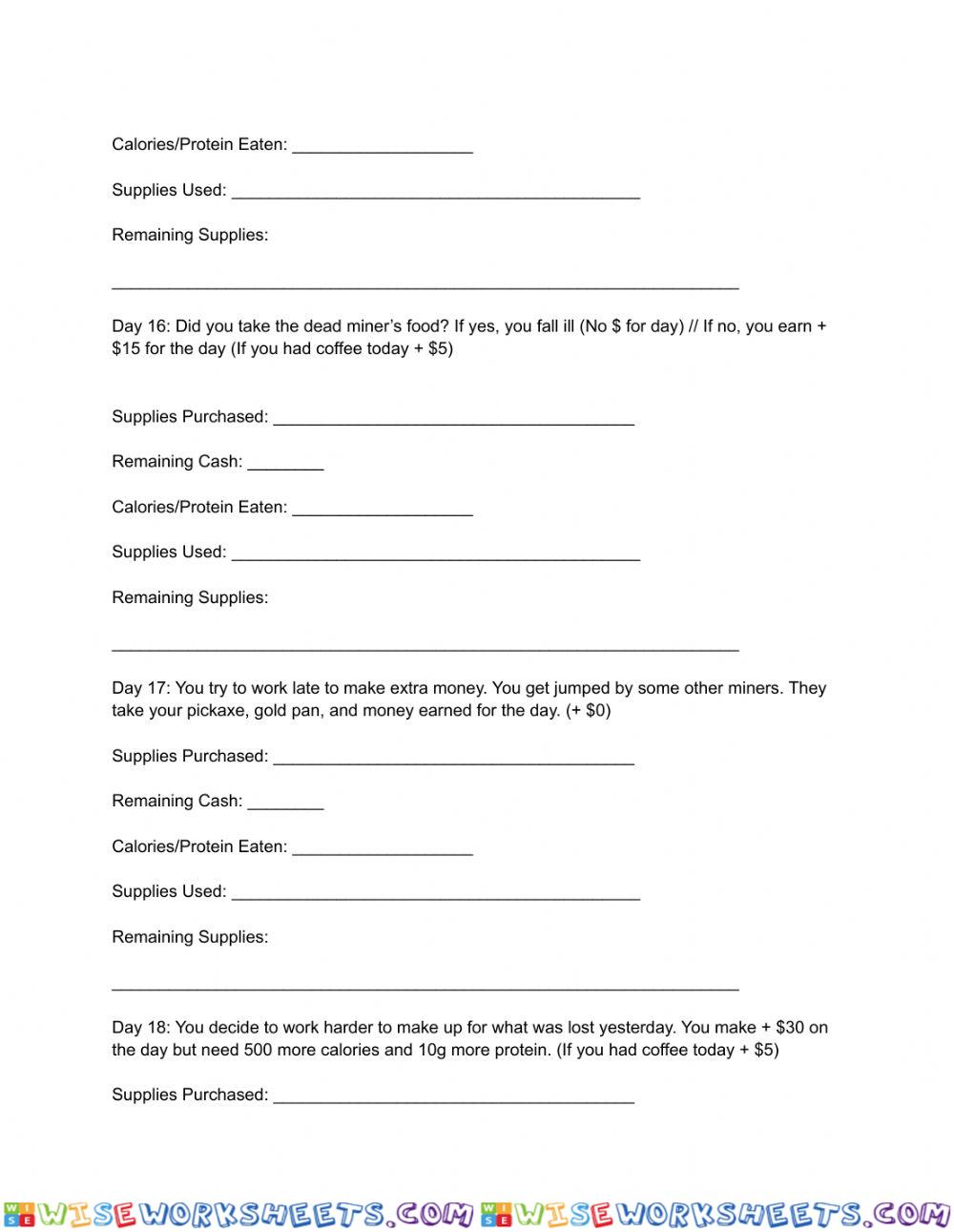 worksheet