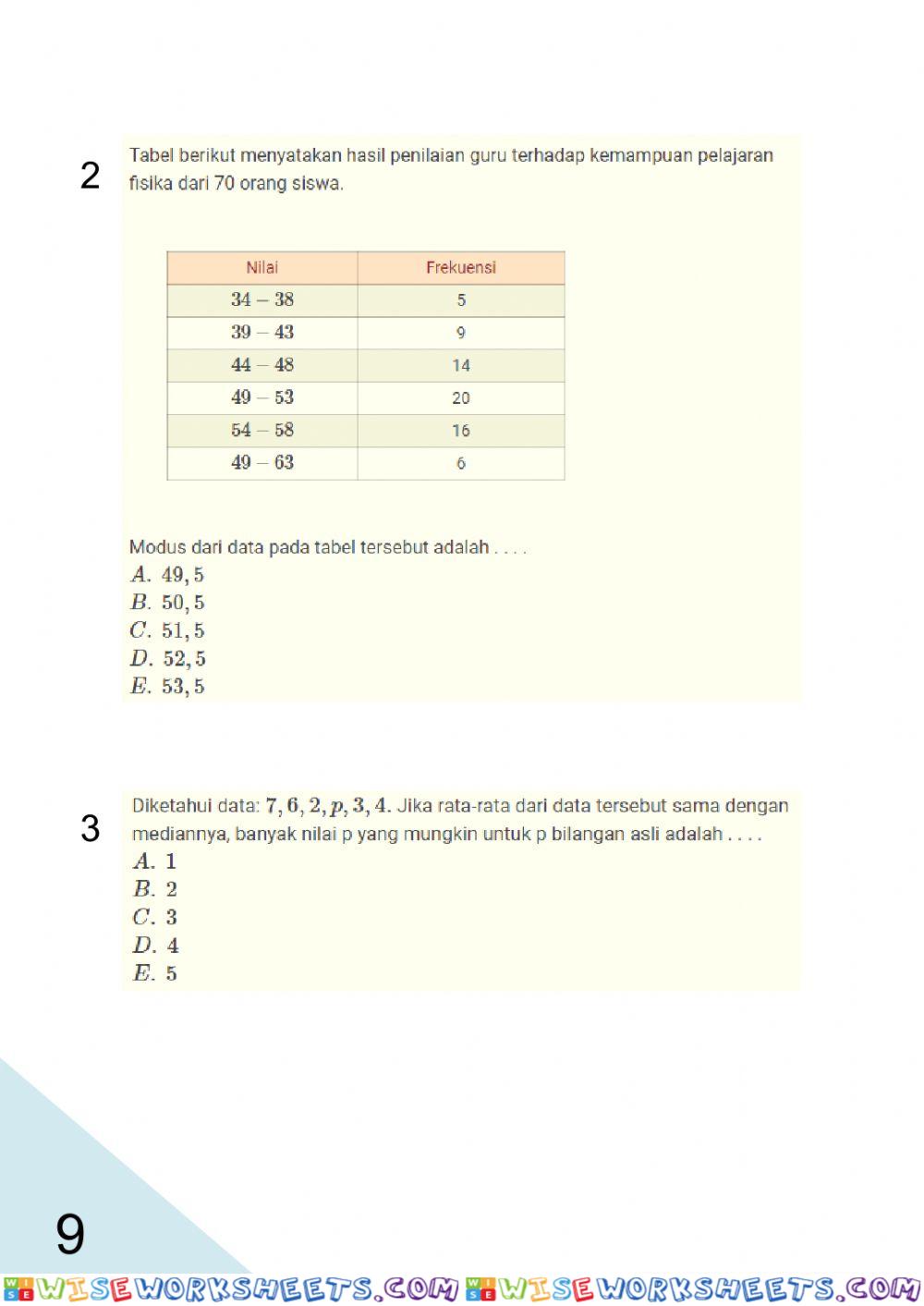 worksheet