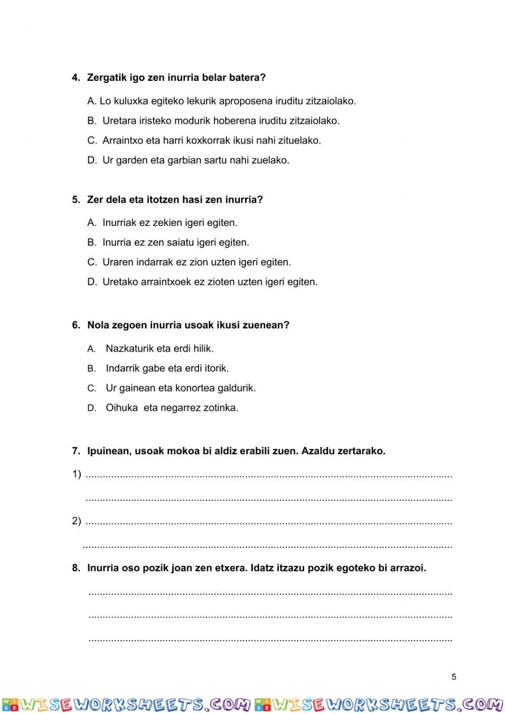 worksheet