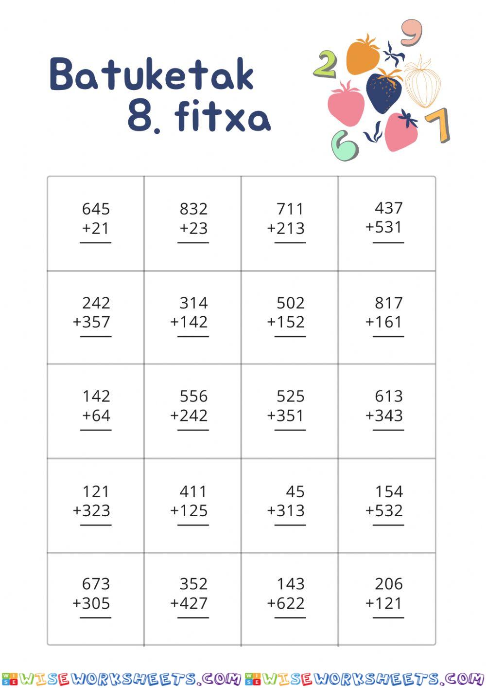 Batuketak 8. fitxa