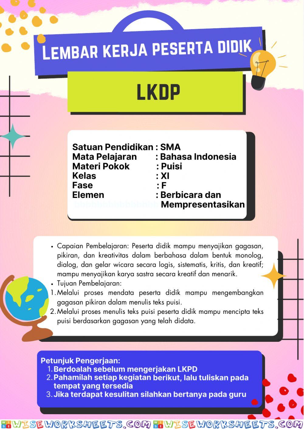 Lembar kerja peserta didik (PUISI)