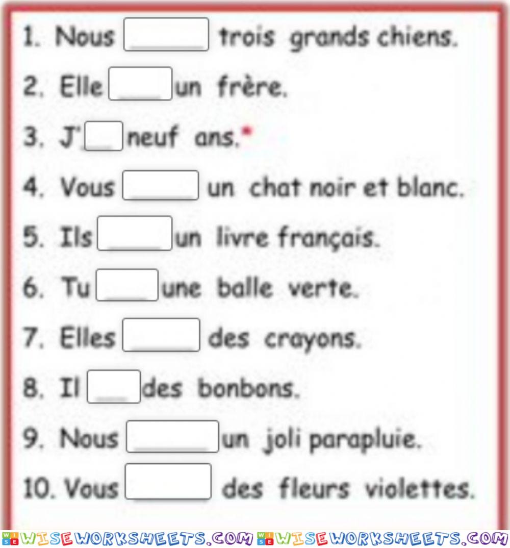 Conjugaison du verbe avoir