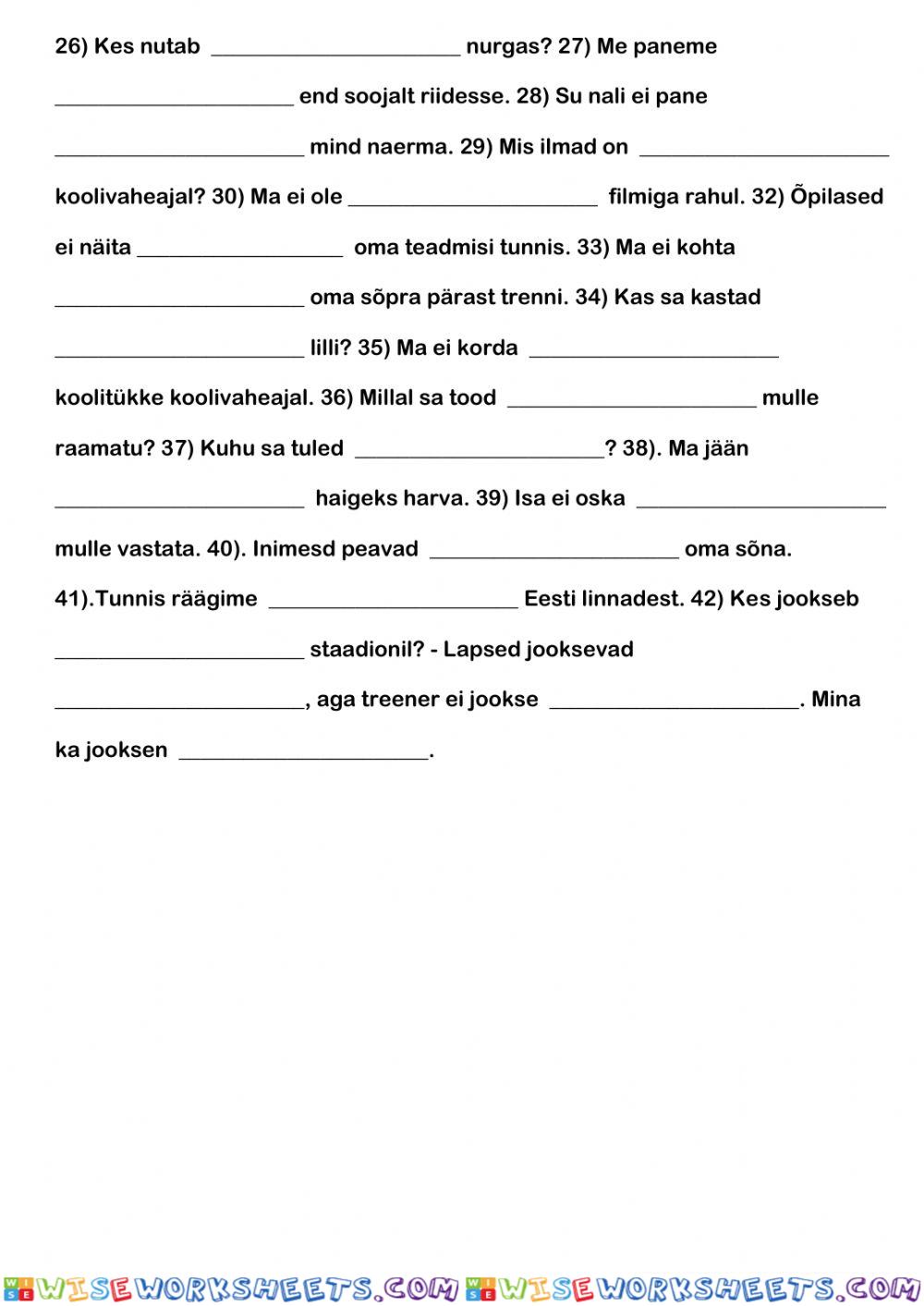 worksheet