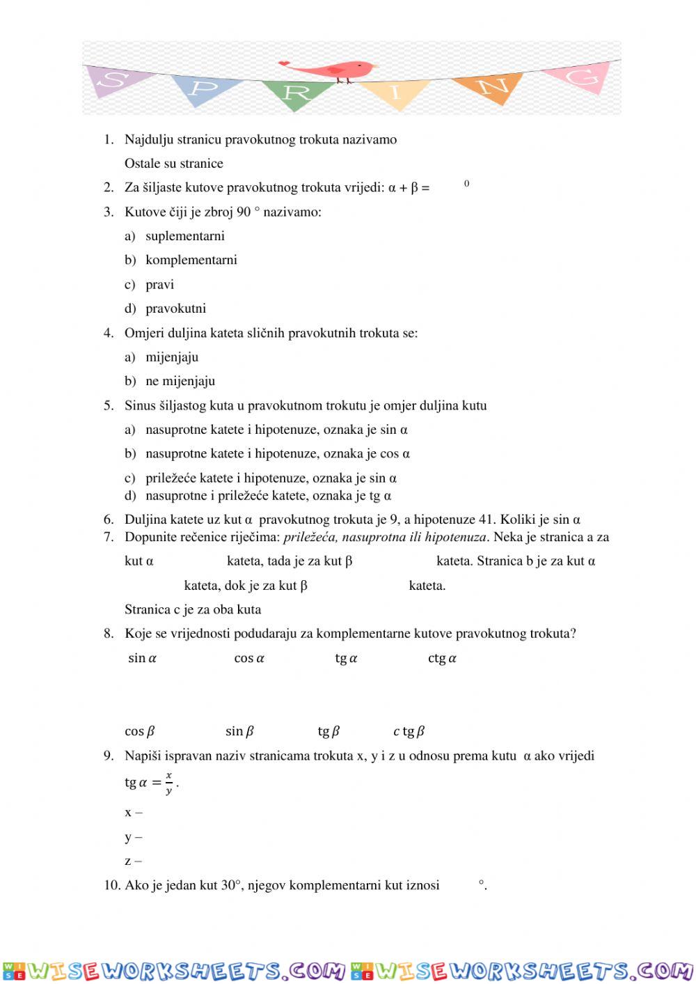 worksheet