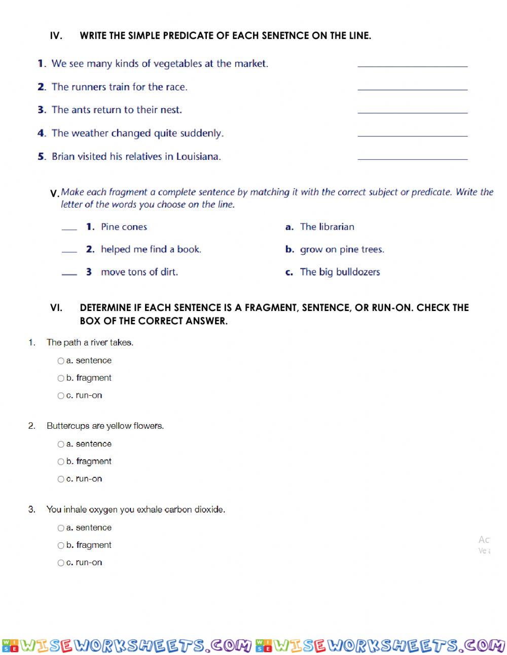 worksheet
