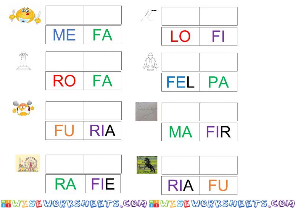 Riordina le sillabe: parole con f