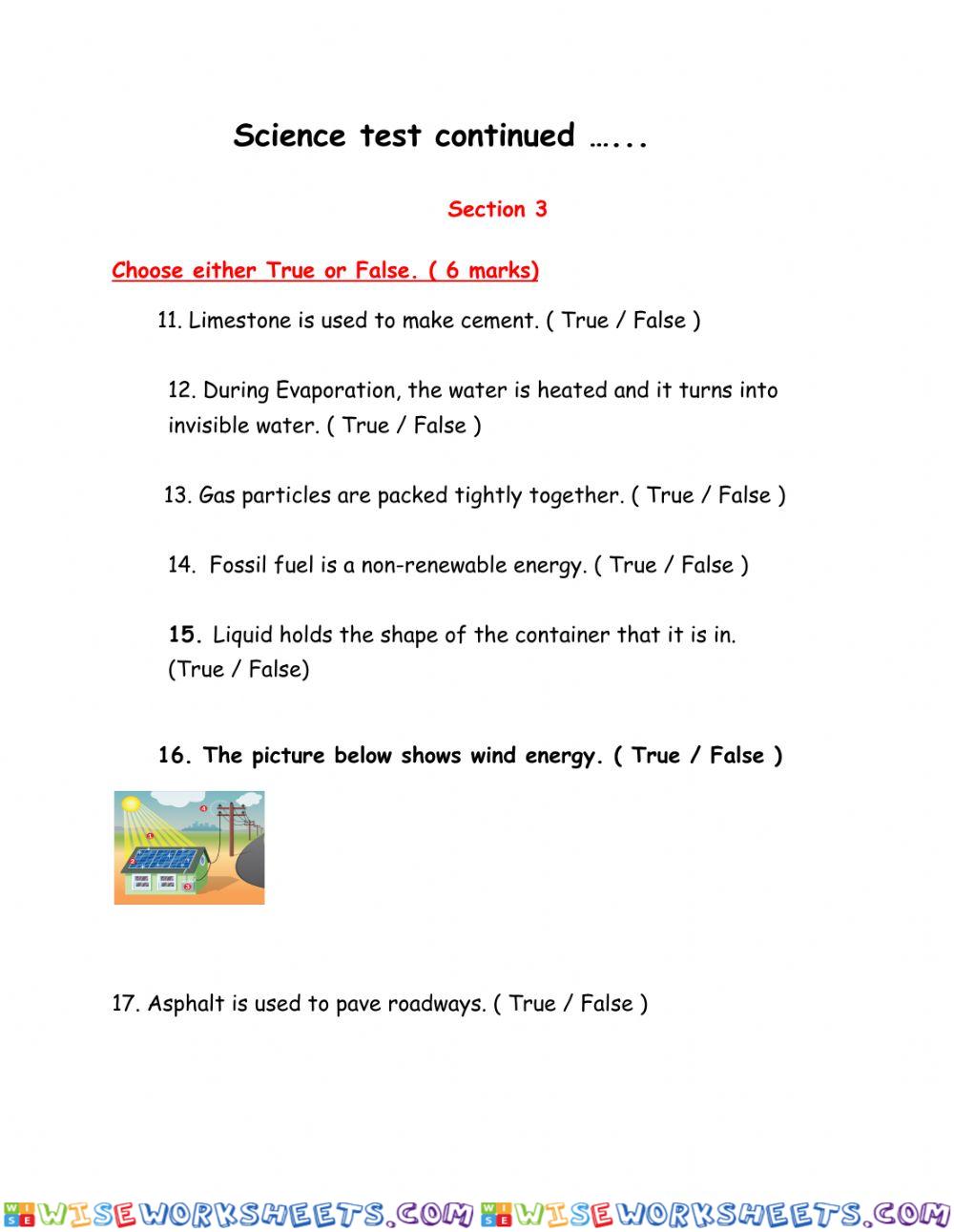 Science assessment
