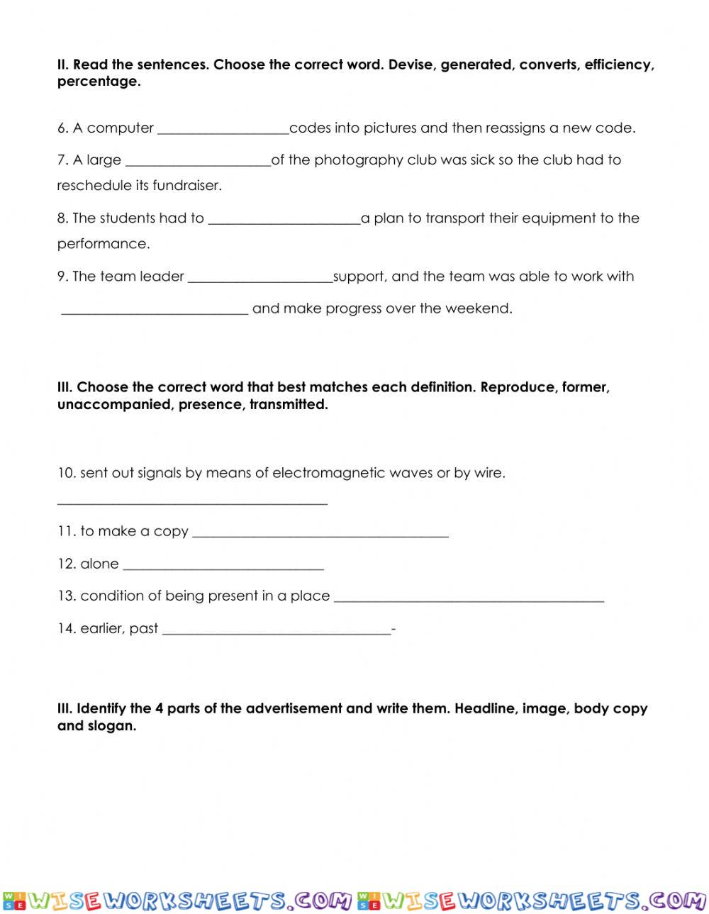 worksheet