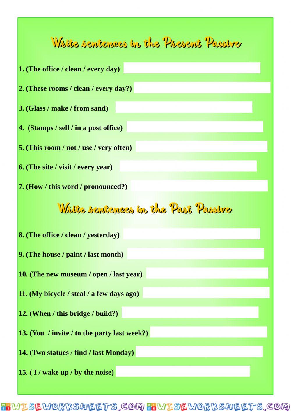 Present Simple Passive and Past Simple Passive