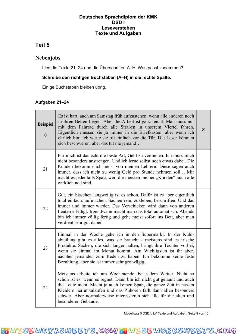 worksheet