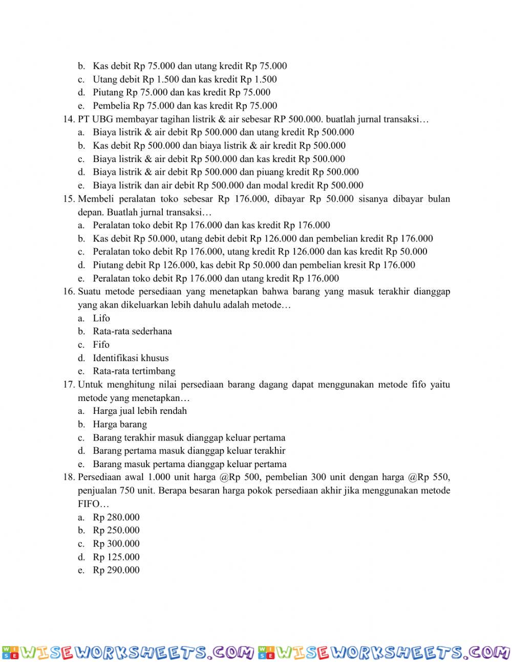worksheet