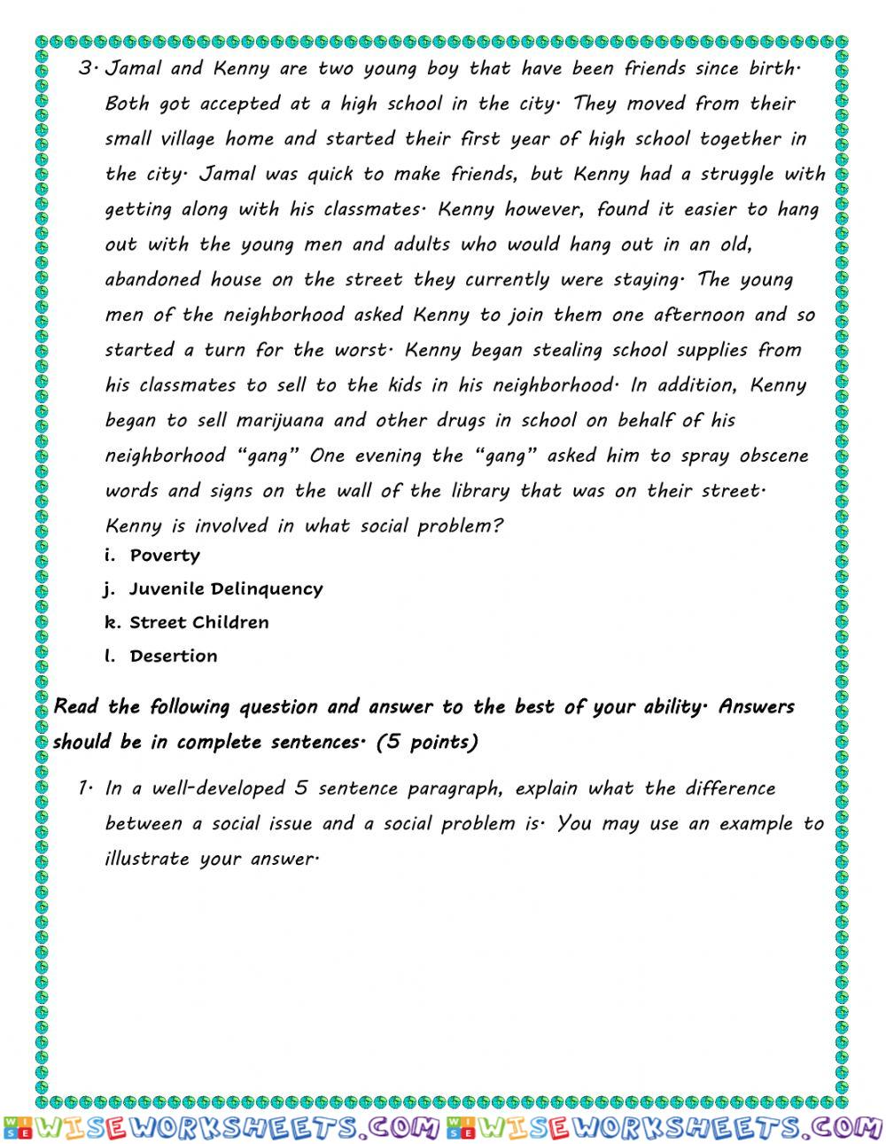 worksheet