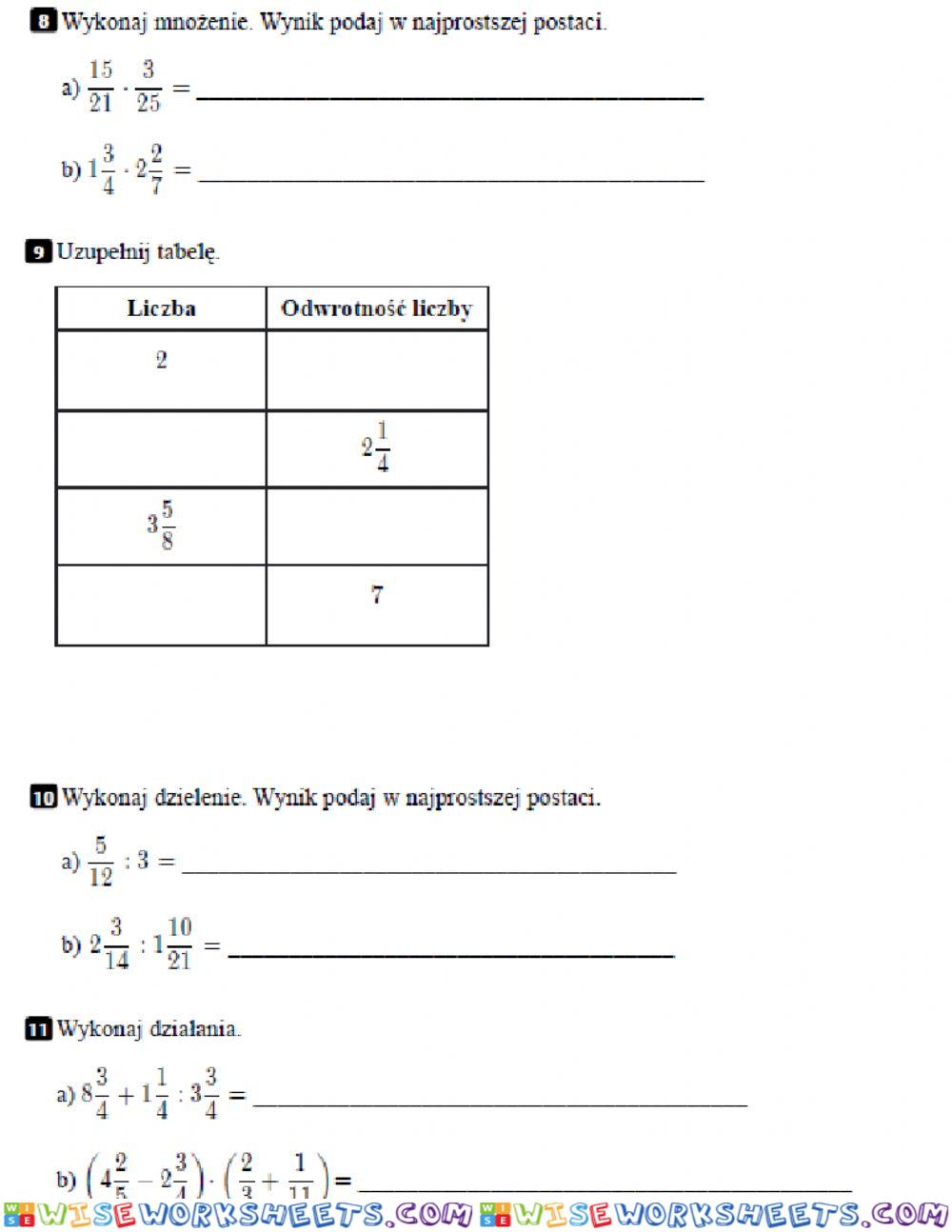 worksheet