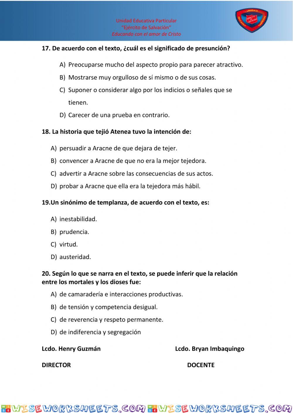 worksheet